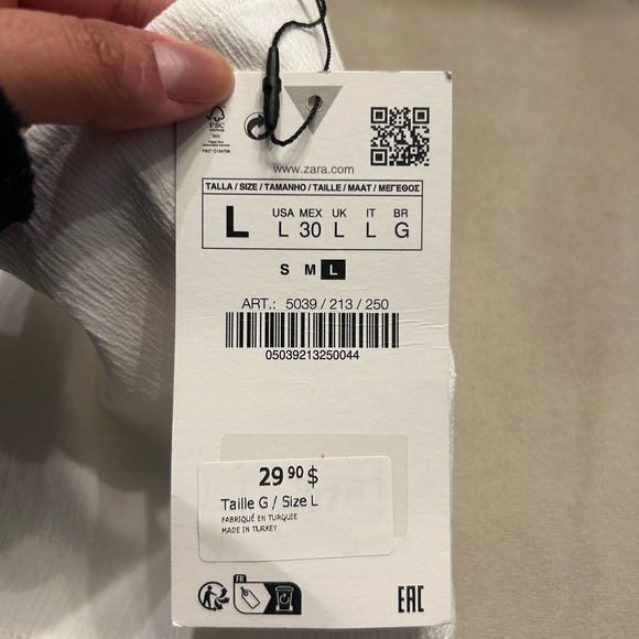 Zara White Strapless Pleated Corset Top - Picture 2 of 6